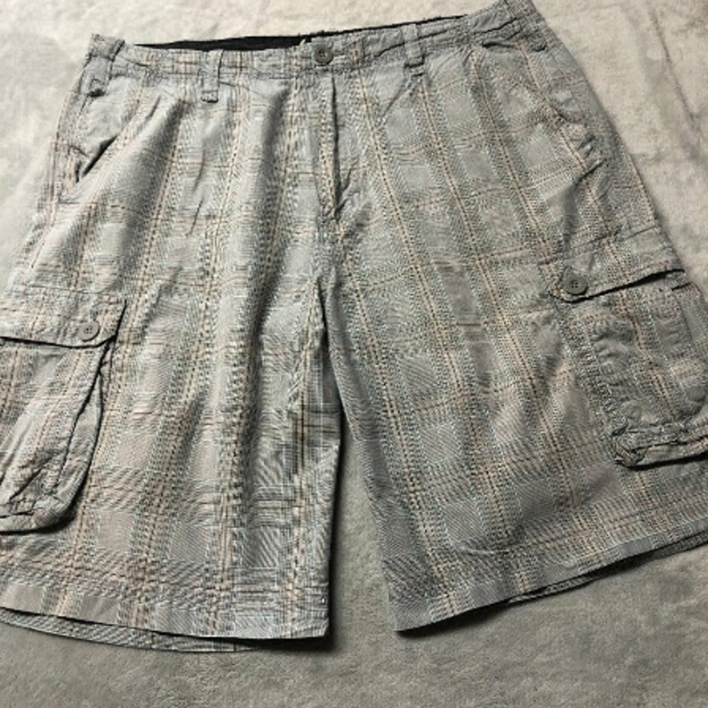 Guess Grey, Black & Blue Long Shorts Size 38